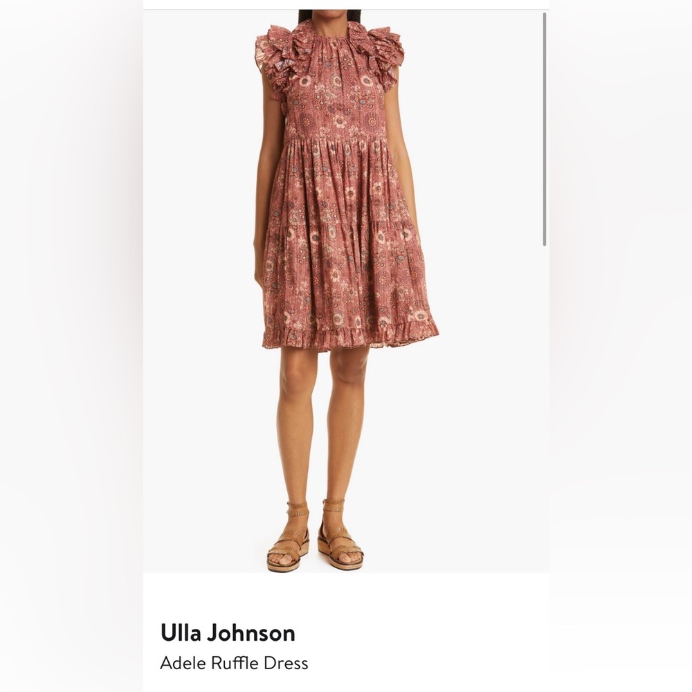 Ulla Johnson Adele Ruffle Dress - Rust Floral
